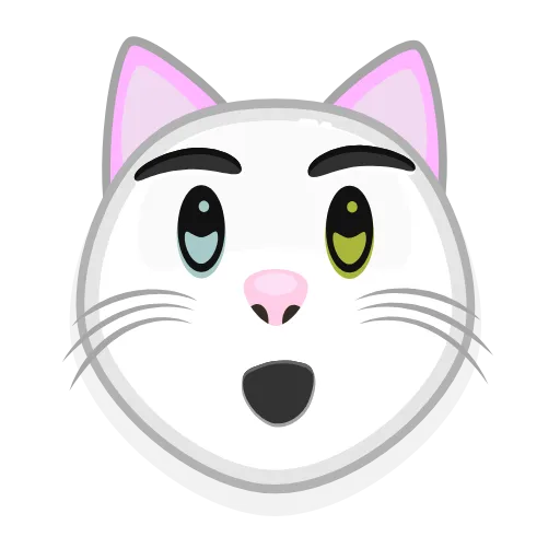 😏 Эмодзи «😏 White Kitty - эмоджи с белой кисой» для Telegram