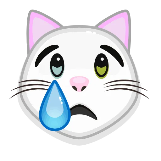 😢 Эмодзи «😏 White Kitty - эмоджи с белой кисой» для Telegram