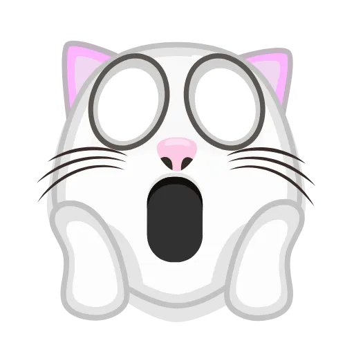 😱 Эмодзи «😏 White Kitty - эмоджи с белой кисой» для Telegram