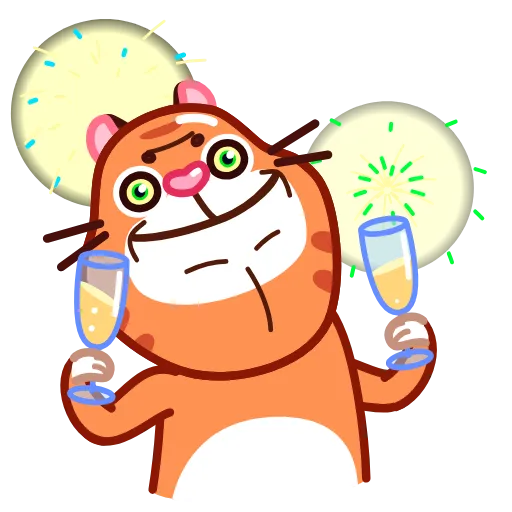 🥂 Эмодзи «Christmas Tiger» для Telegram