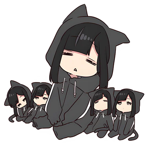 😪 Стикер «Юрудура-тян Yurudara-chan» для Telegram
