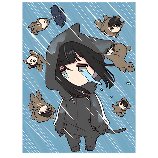 😭 Стикер «Юрудура-тян Yurudara-chan» для Telegram