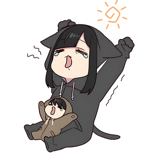 Стикерпак Юрудура-тян Yurudara-chan для Telegram