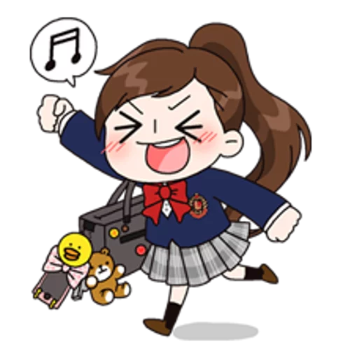 Стикерпак Yuko the Schoolgirl для Telegram — скачать