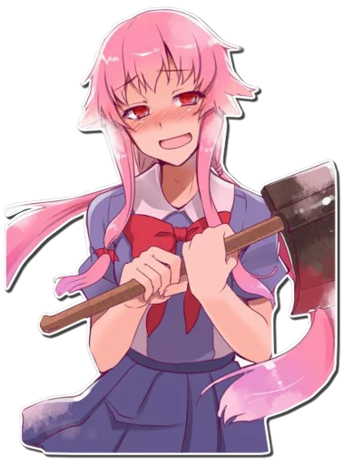 😍 Стикер «Yuno Gasai Future Diary» для Telegram
