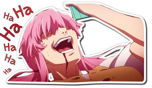😂 Стикер «Yuno Gasai Future Diary» для Telegram