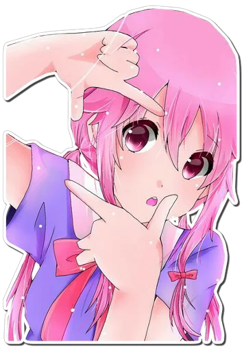 😶 Стикер «Yuno Gasai Future Diary» для Telegram