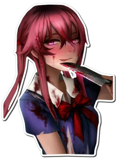 😋 Стикер «Yuno Gasai Future Diary» для Telegram