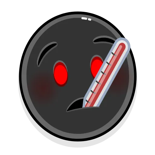 🤒 Эмодзи «черные красные эмодзи» для Telegram