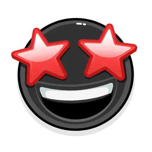 🤩 Эмодзи «черные красные эмодзи» для Telegram