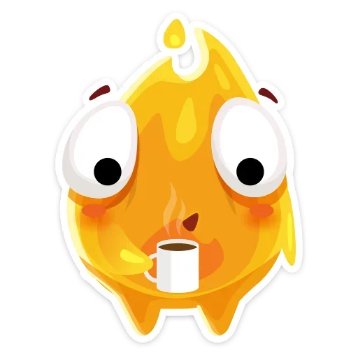 ☕️ Стикер «К нам на огонёк пришёл Жарик&; Не стикеры, а огонь&;» для Telegram