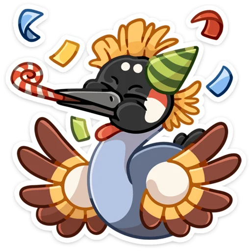 🥳 Стикер «Журавлик Жу» для Telegram